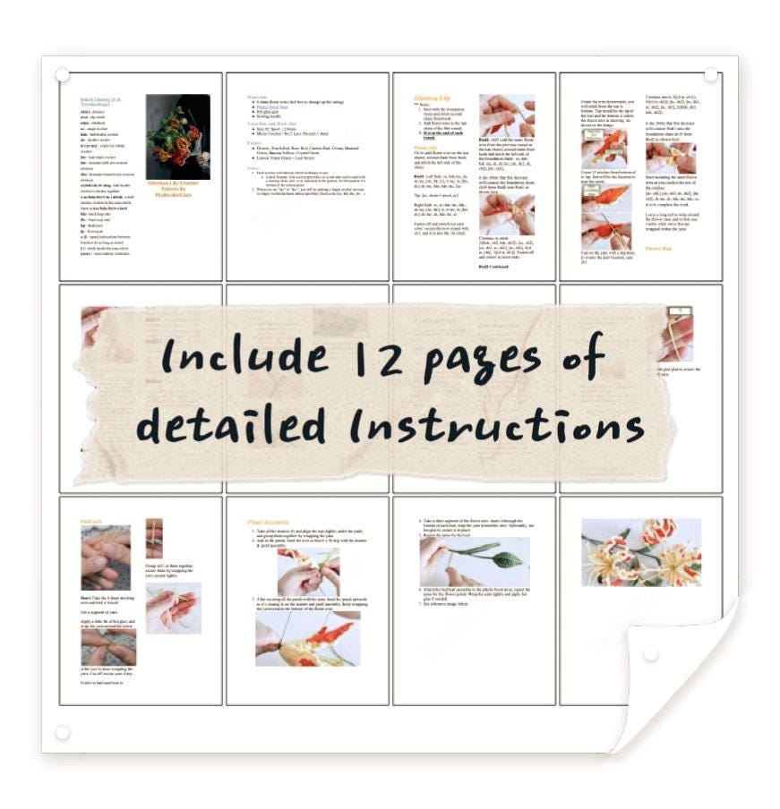 PDF Gloriosa lily Crochet Pattern