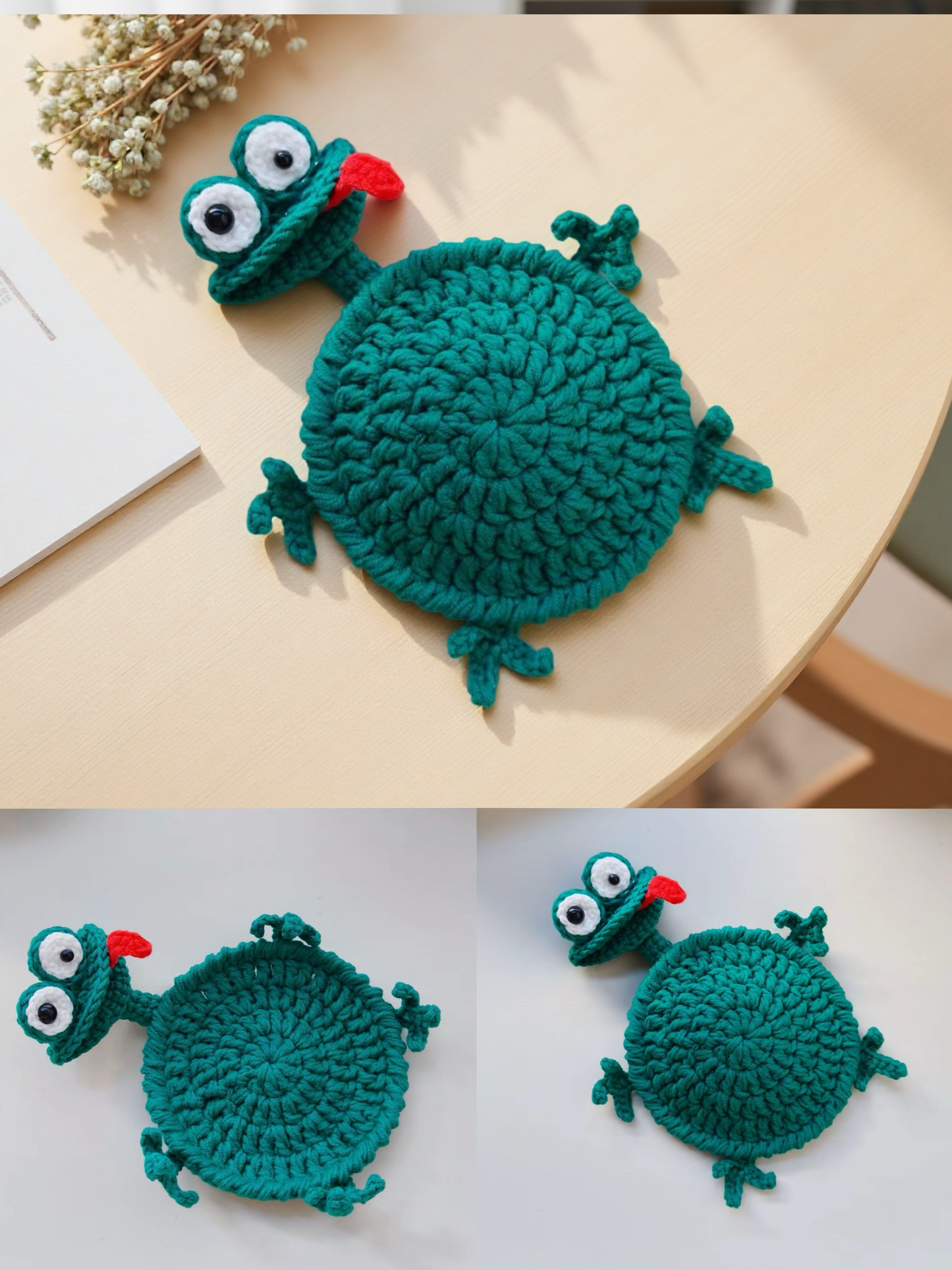 PDF+ Video 9-in-1 Animal Coaster Crochet  Pattern Set, Amigurumi Mug Rug, Funny Animal Crochet Coaster Pattern Bundle