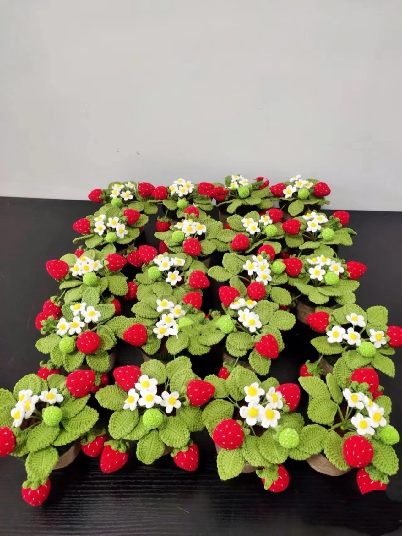 PDF Crochet Pattern, Strawberry Potted Plant Crochet Pattern