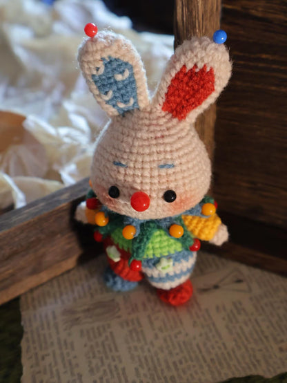 Circus Bunny Amigurumi Crochet Pattern: Patchy & Twinkle Toes, Tutorial soft toy pattern,  Baby shower,