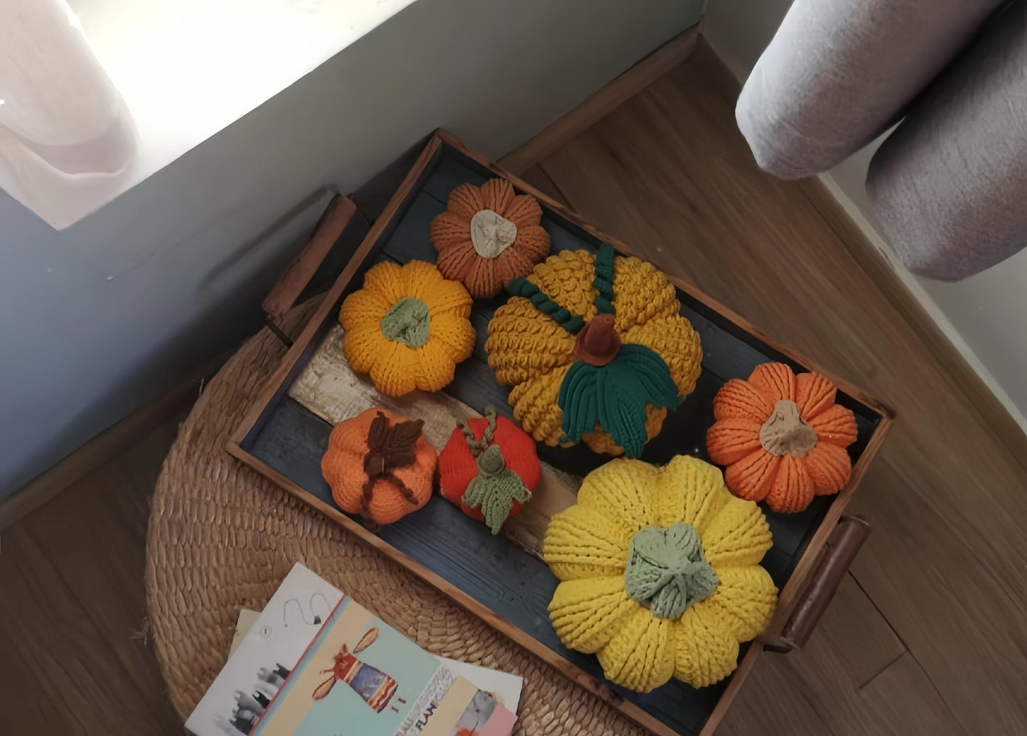 6 in 1 Crochet Pumpkin Pattern, Fall Farmhouse Decor and Halloween Pumpkin Ornament, Large Medium Small Sizes, PDF Download