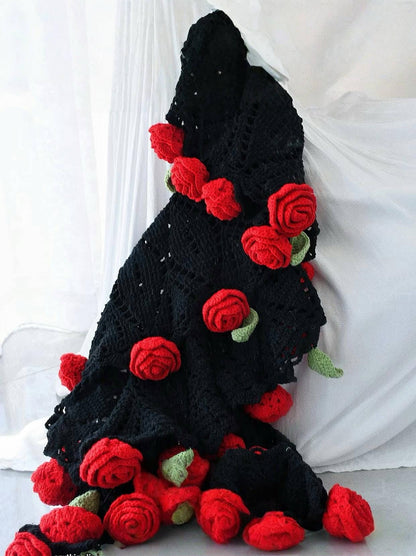 CROCHET PATTERN  -Rose Blanket Crochet Pattern, Flower Crochet, Handmade gift