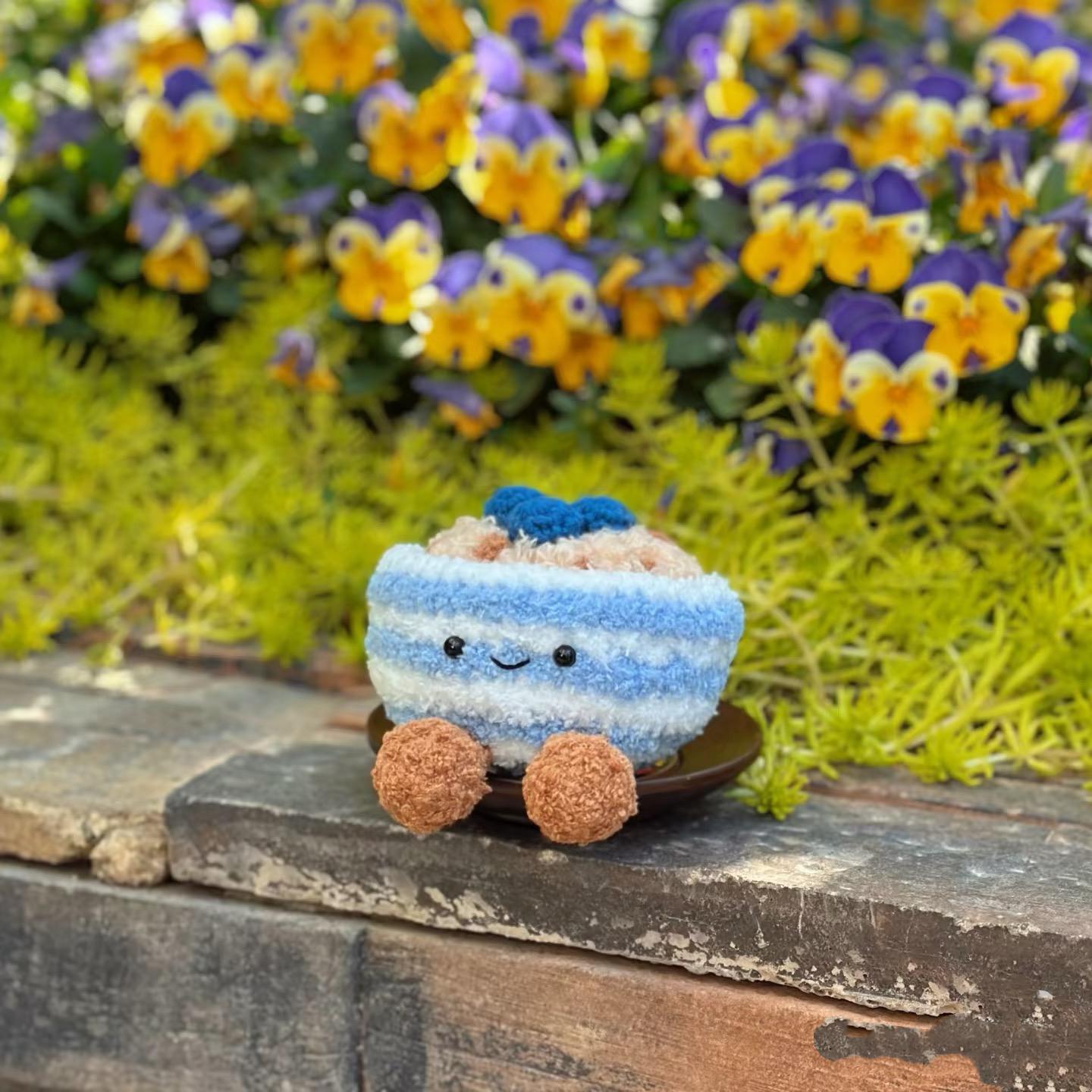 PDF Blueberry Oatmeal Bowl Amigurumi Crochet Pattern, handmade for  gifts, Crochet pendant