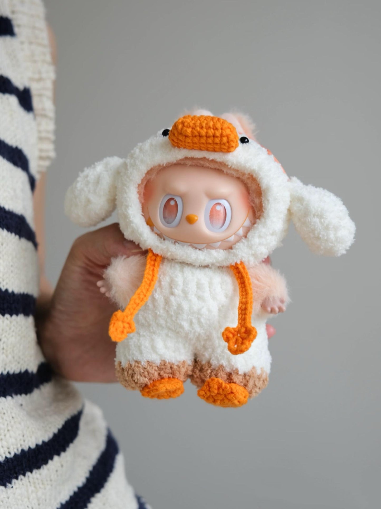 Labubu Duck Crochet Outfit Pattern – Amigurumi Doll Costume PDF – Cute Animal Dress-Up Clothes for Plush Toy, Fits Labubu Gen 1/2/3