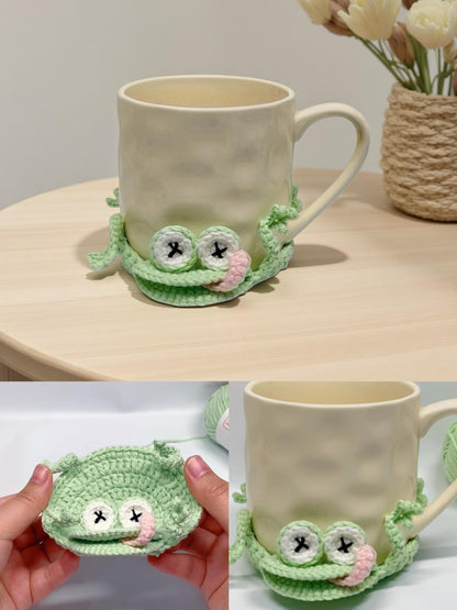 PDF+ Video 6-in-1 Animal Crochet Coaster Pattern Set, Amigurumi Mug Rug, Funny Animal Mug Rugs