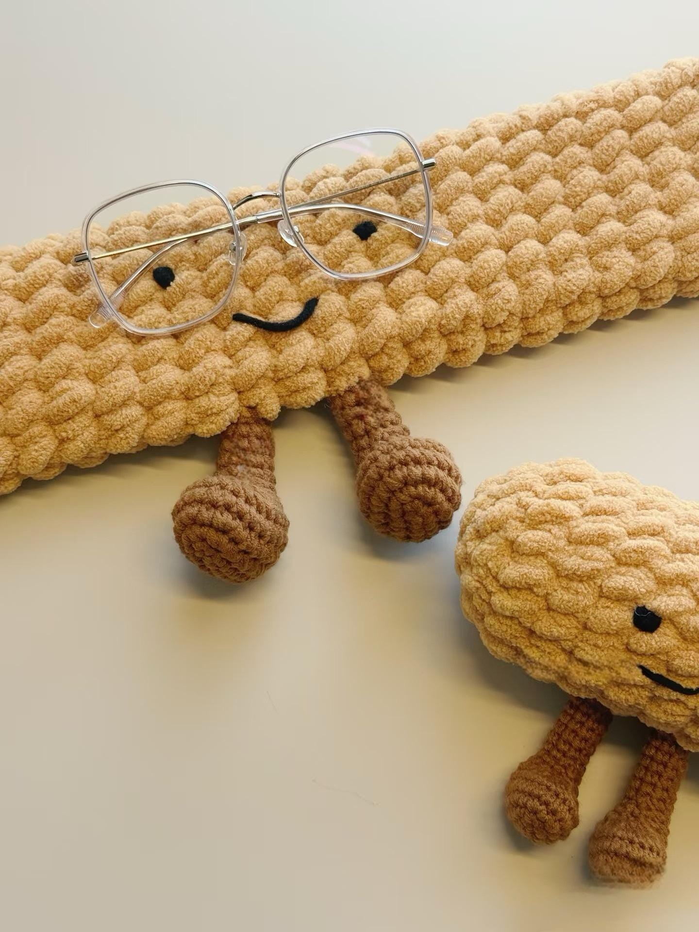 2 in 1 Crochet Pattern Amigurumi Baguette Keyboard Wrist Rest and Phone Stand, Beginner Friendly Cute Gift, PDF Tutorial
