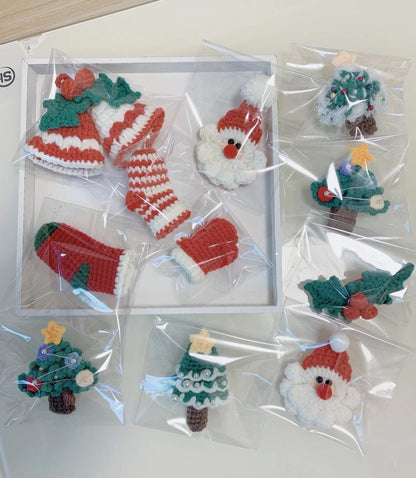 10 in 1 crochet pattern, Christmas tree + Stockings + Santa Claus + Christmas Bells + Christmas Leaves, and more,