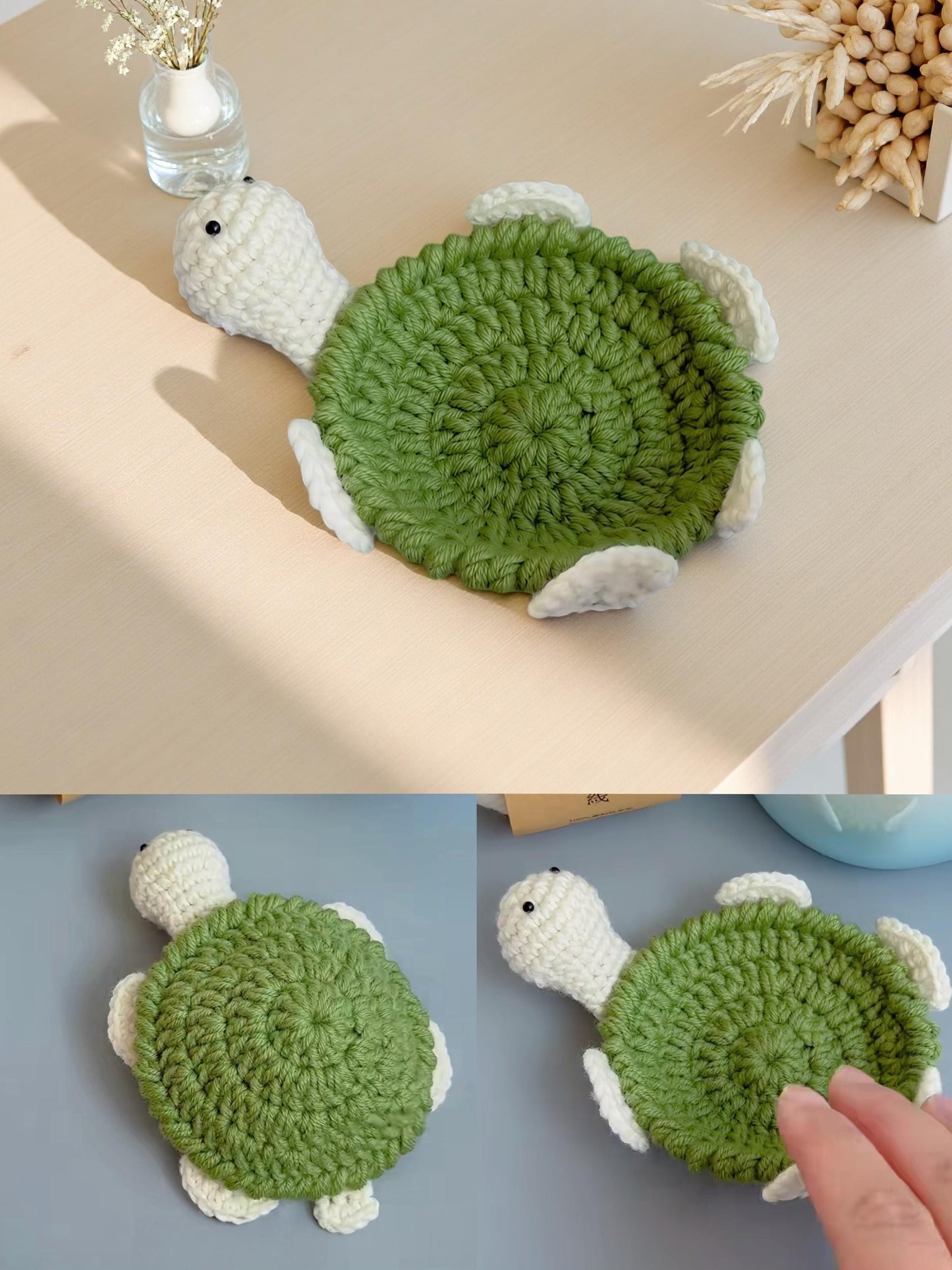 PDF+ Video 6-in-1 Animal Crochet Coaster Pattern Set, Amigurumi Mug Rug, Funny Animal Mug Rugs