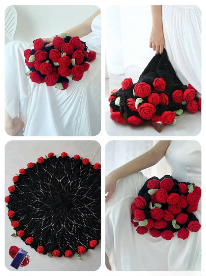 CROCHET PATTERN  -Rose Blanket Crochet Pattern, Flower Crochet, Handmade gift