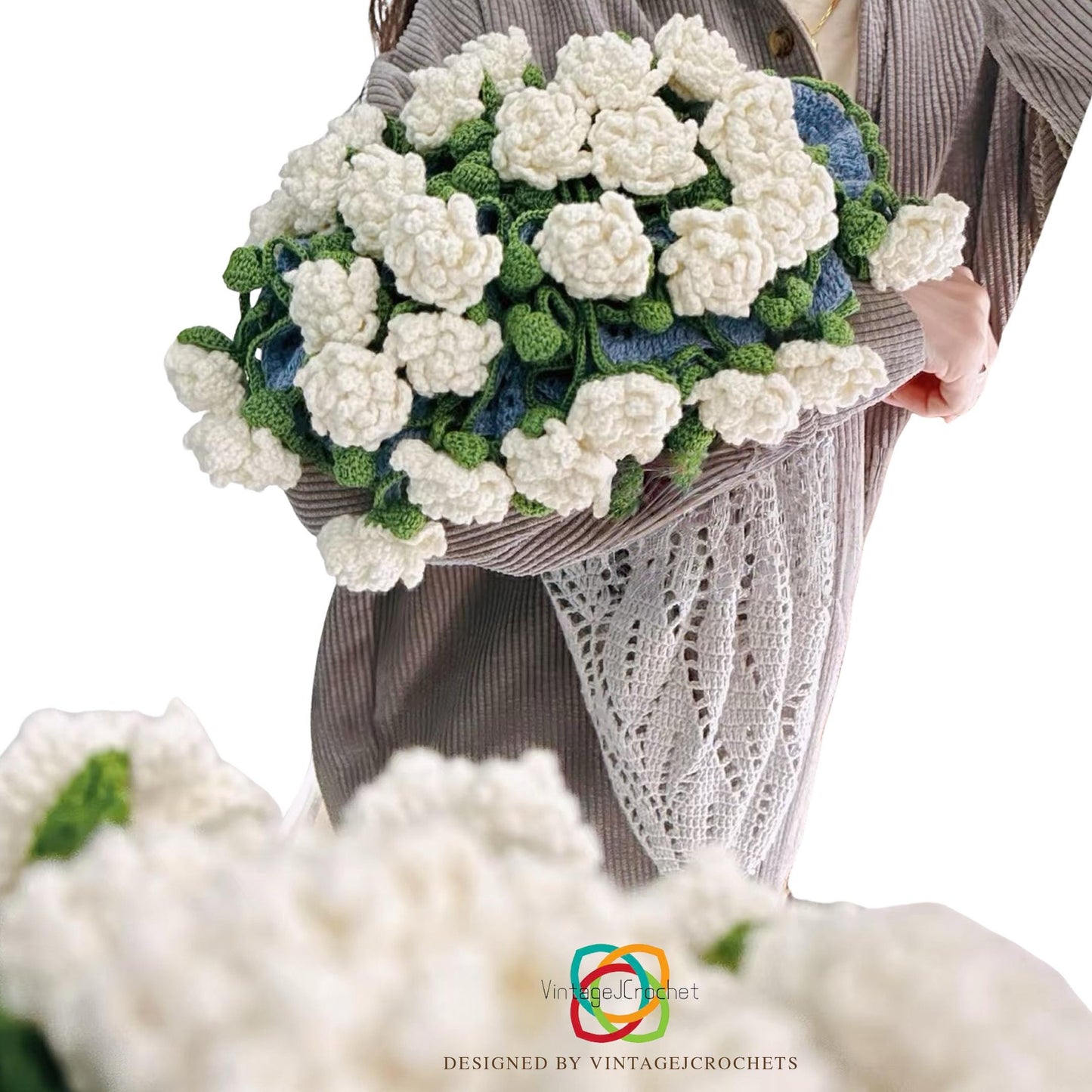 Bouquet Crochet Blanket Pattern – 3in1 Flower Afghan PDF – Rose, Jasmine & Freesia Throw – Wedding, Gift, Home Decor DIY
