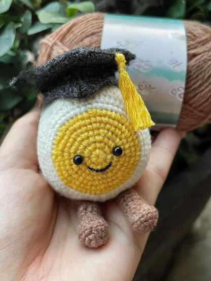 Scholar Egg Crochet Pattern – Amigurumi Gift for Graduate – PDF Digital Toy Tutorial – Handmade School Graduation Keepsake