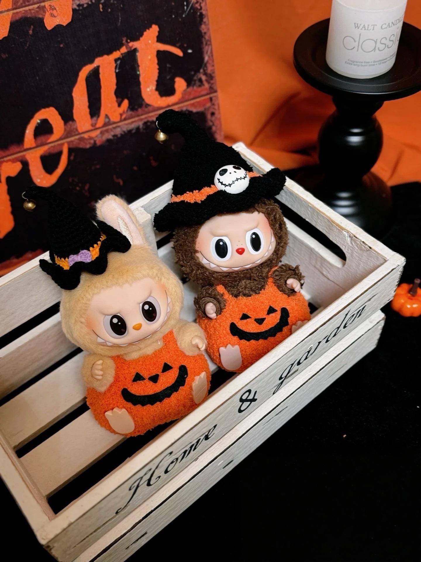 Pumpkin Labubu Crochet Pattern PDF – Halloween Witch Costume for Plush Doll – Amigurumi Outfit for Labubu Fans – Fits Labubu Gen 1/2/3