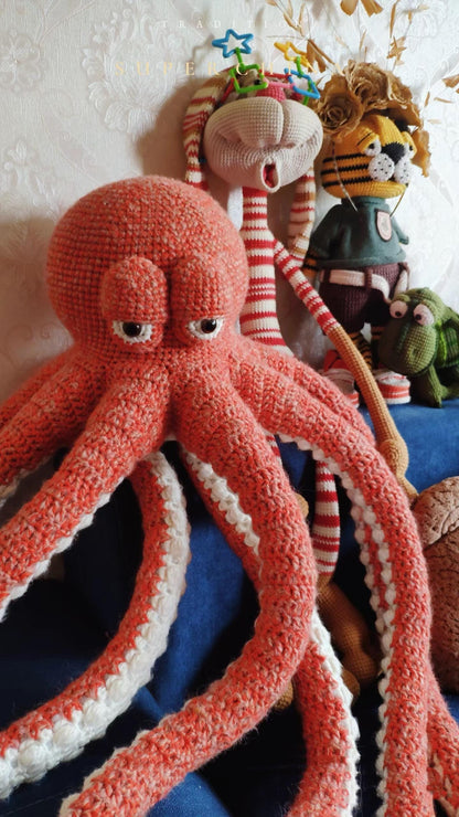 PDF RBF Octopus Amigurumi Crochet pattern, handmade for Christmas gifts, special animal crochet,