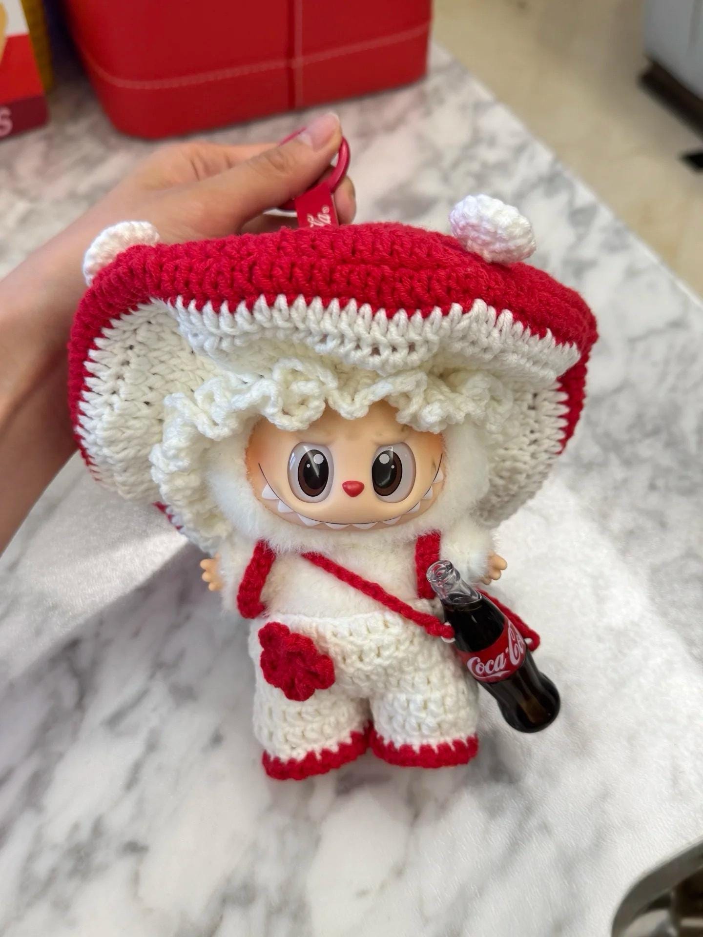 Labubu Mushroom Outfit Crochet Pattern - Circus Doll Clothes PDF, Kawaii Costume for Labubu Doll, Fits Labubu Gen 1/2/3