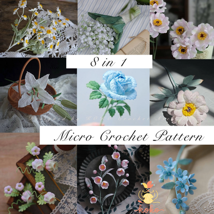 8 in 1 Micro Crochet Flower Patterns