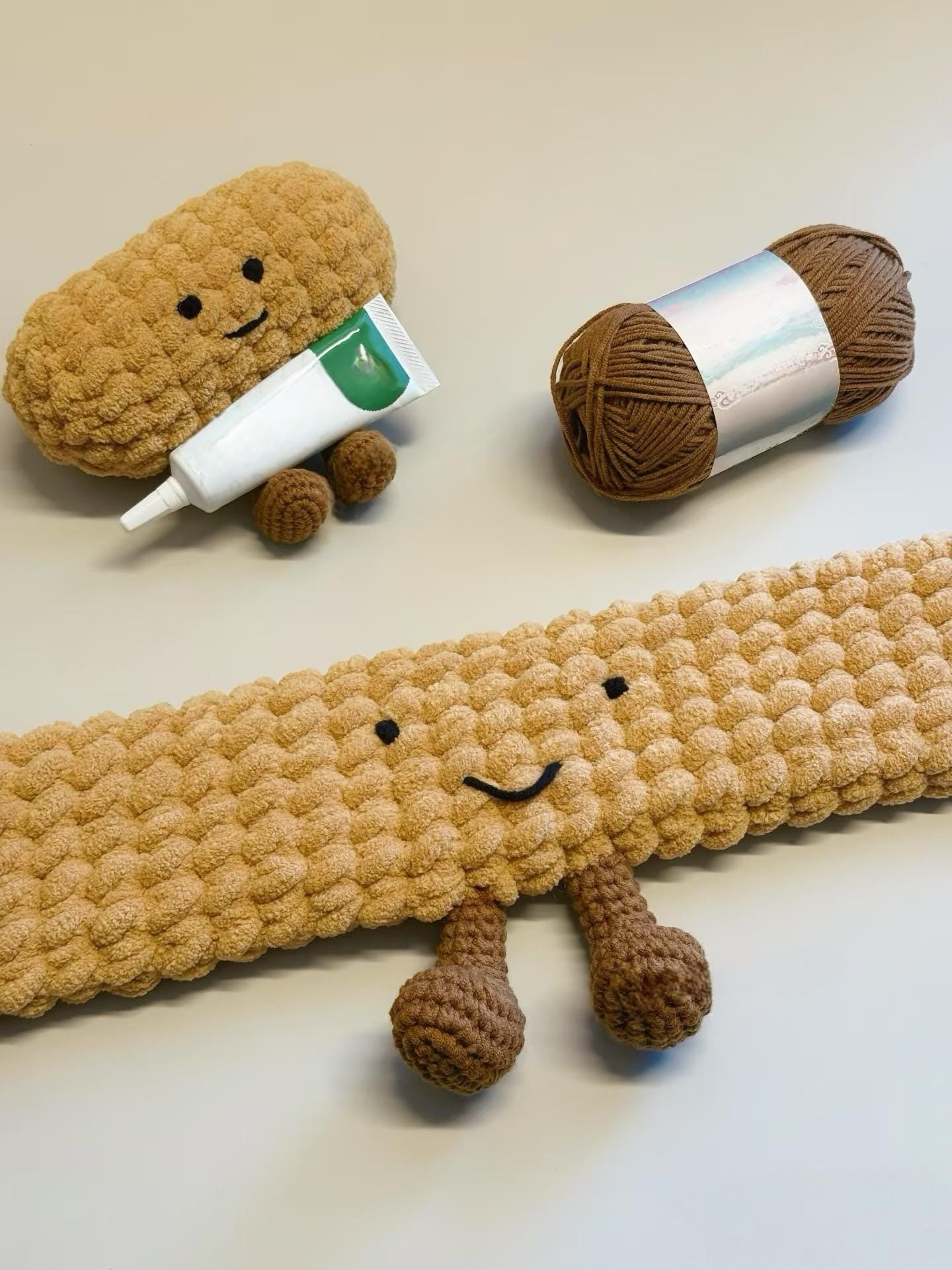 2 in 1 Crochet Pattern Amigurumi Baguette Keyboard Wrist Rest and Phone Stand, Beginner Friendly Cute Gift, PDF Tutorial