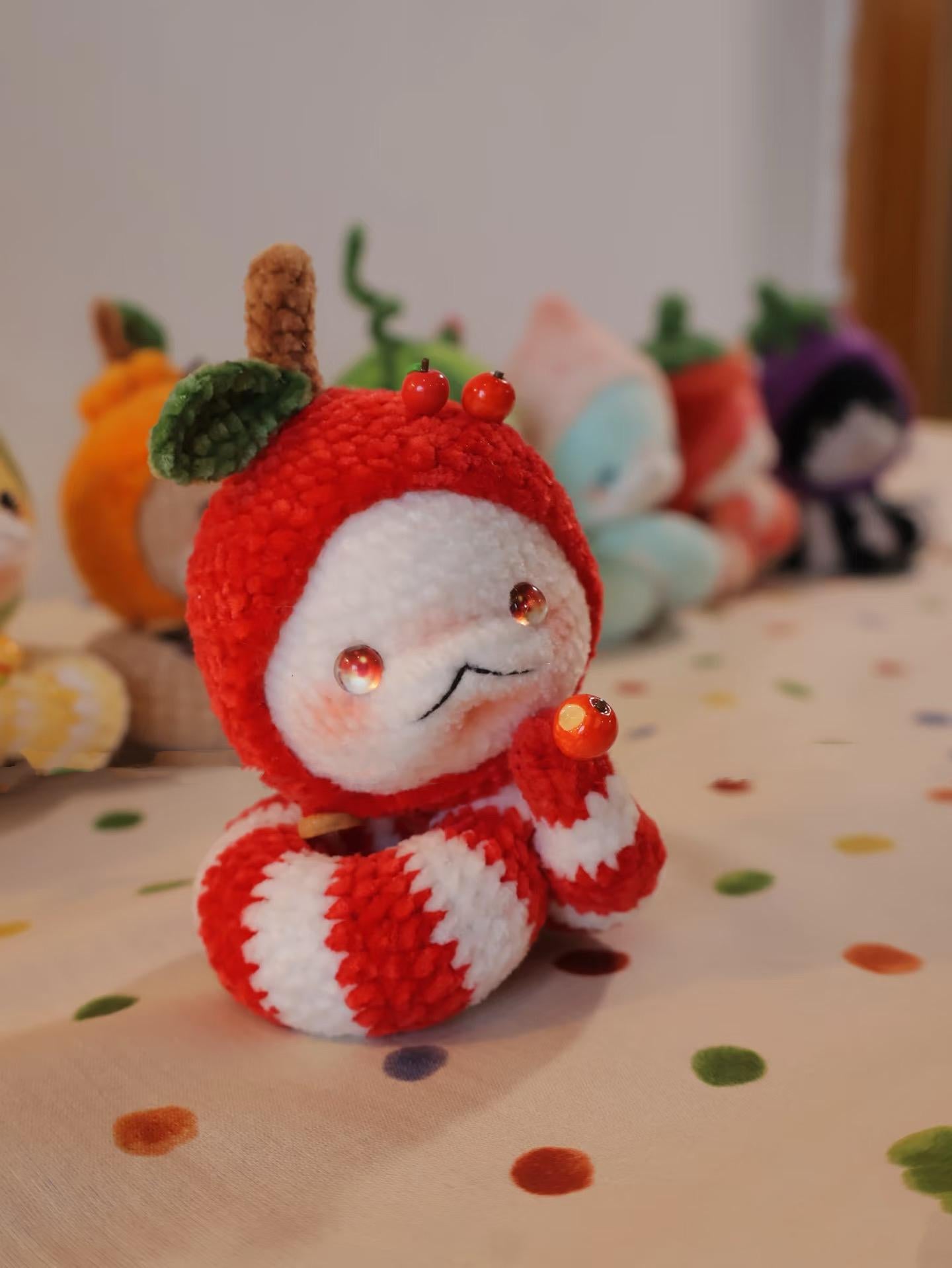 Apple Snake Amigurumi Crochet Pattern ,Apple Snake, 2025 Snake Year Gift,