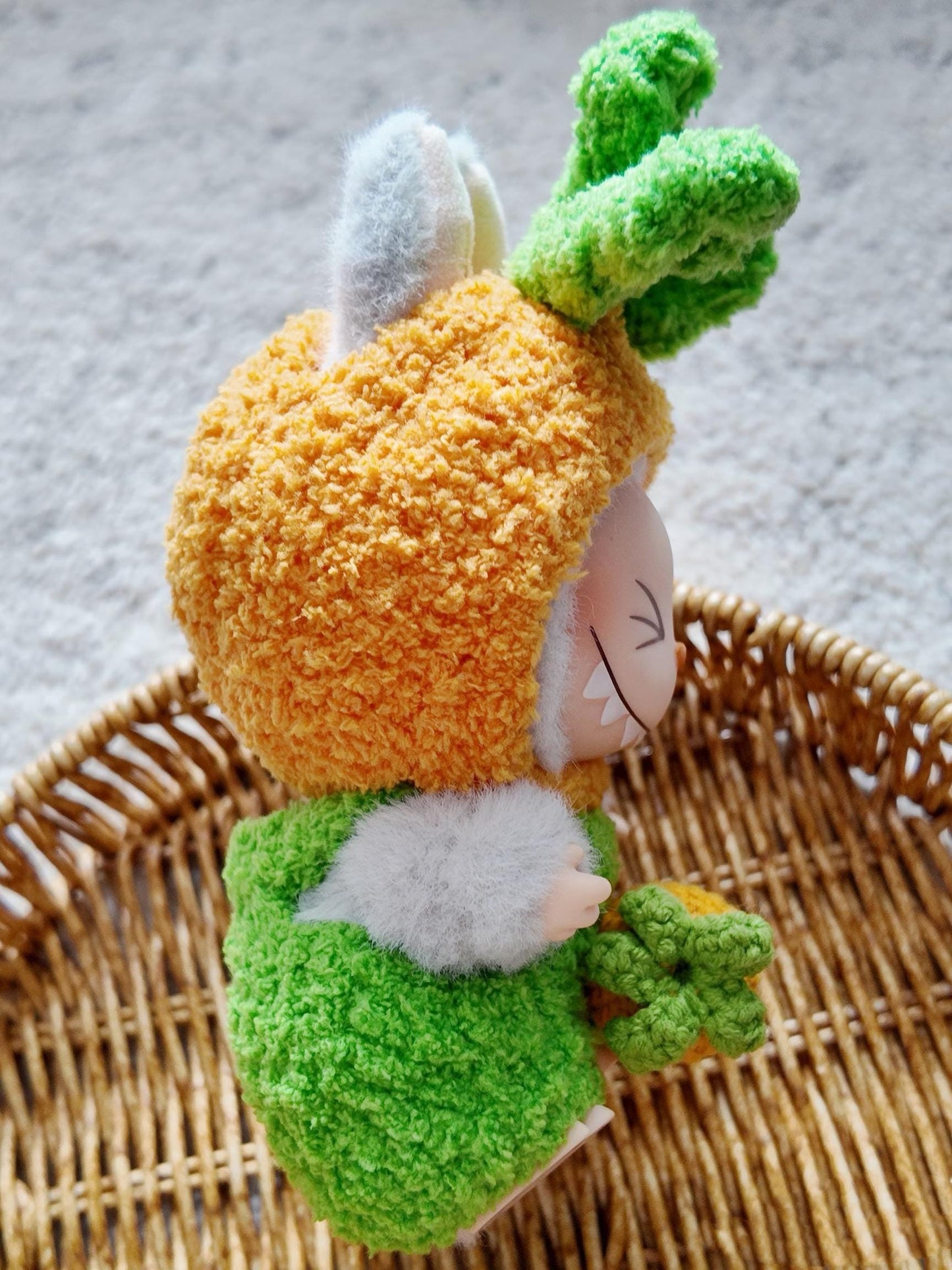 Labubu Carrot Outfit Crochet Pattern – Amigurumi Doll Costume PDF – Cute Animal Dress-Up Clothes for Plush Toy – Fits Labubu Gen 1/2/3