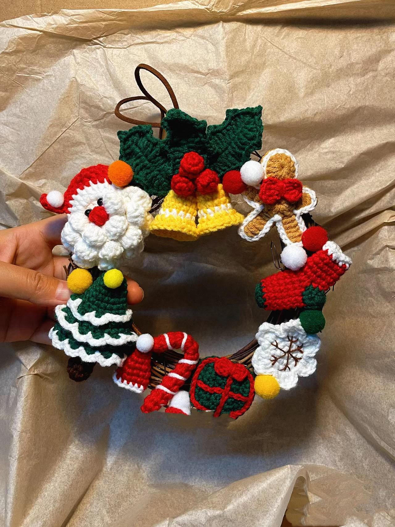 PDF Crochet Christmas wreath crochet pattern, handmade for Christmas gifts,