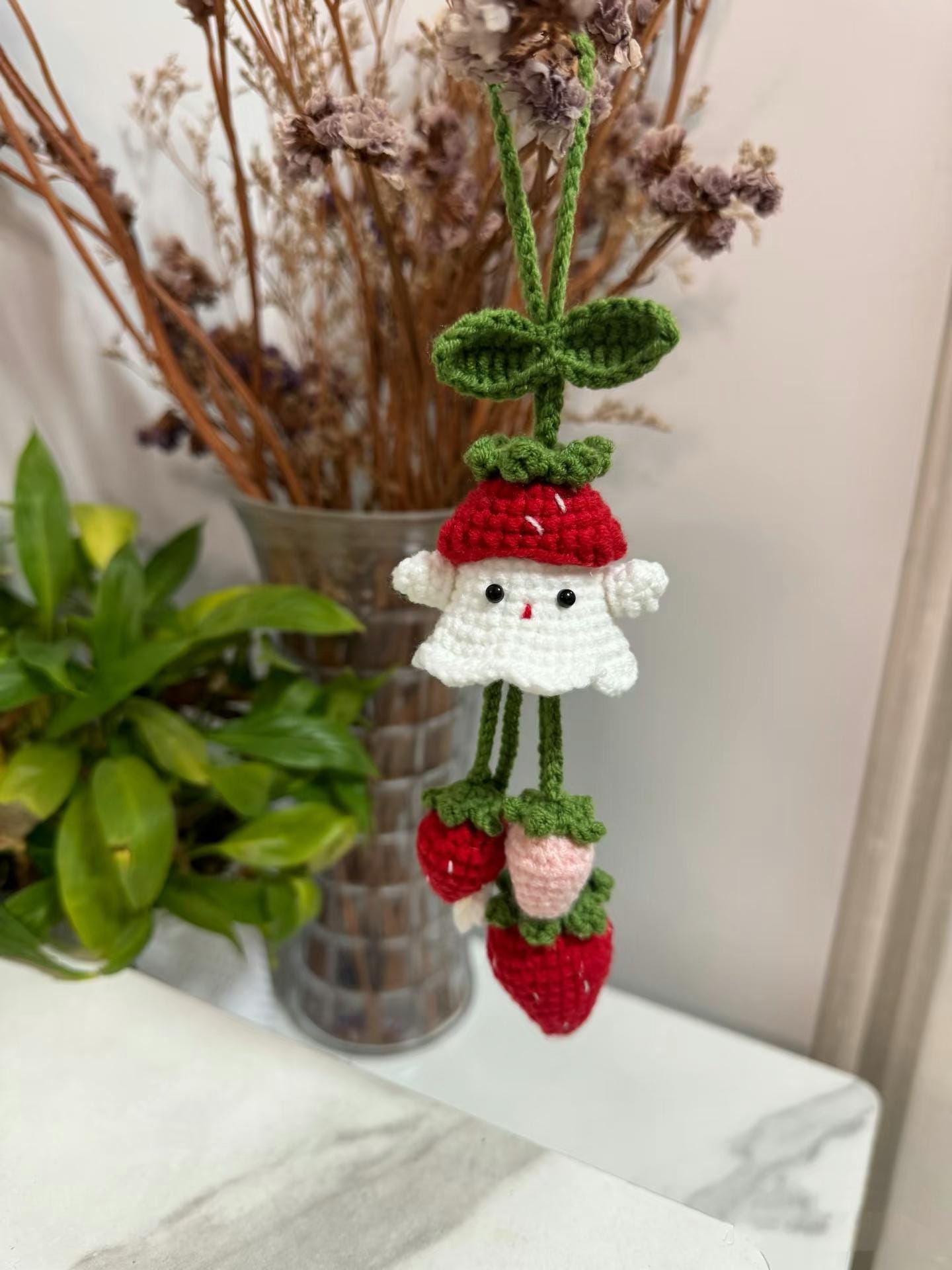 7-in-1 Halloween Ghost Car Charm Crochet Pattern – Cute Spooky car Hanging pendant, Amigurumi PDF Gift for Halloween Decor，Car ghost hanger