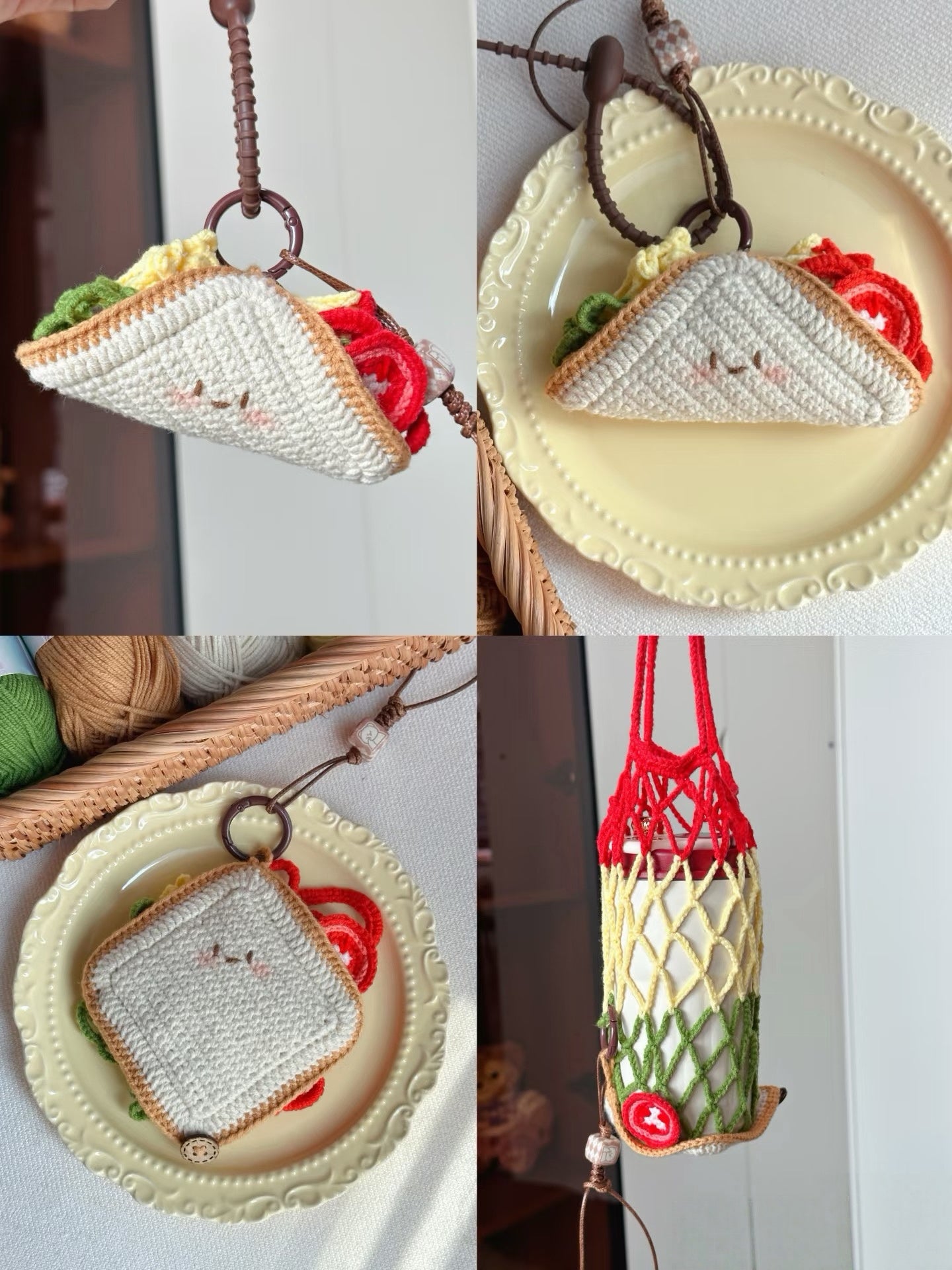 13-in-1 Crochet Water Bottle Holder Pattern Bundle, Cup Sleeve and Bag Charm Set, PDF + Video Tutorial, Kawaii Bottle Accessories