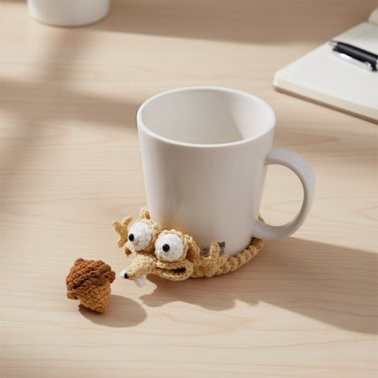 Funny Squirrel &Acorn Coaster Crochet  Pattern, Beginner Amigurumi Mug Rug (PDF Pattern w/Video)