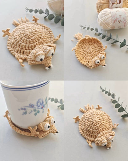 Funny Squirrel &Acorn Coaster Crochet  Pattern, Beginner Amigurumi Mug Rug (PDF Pattern w/Video)