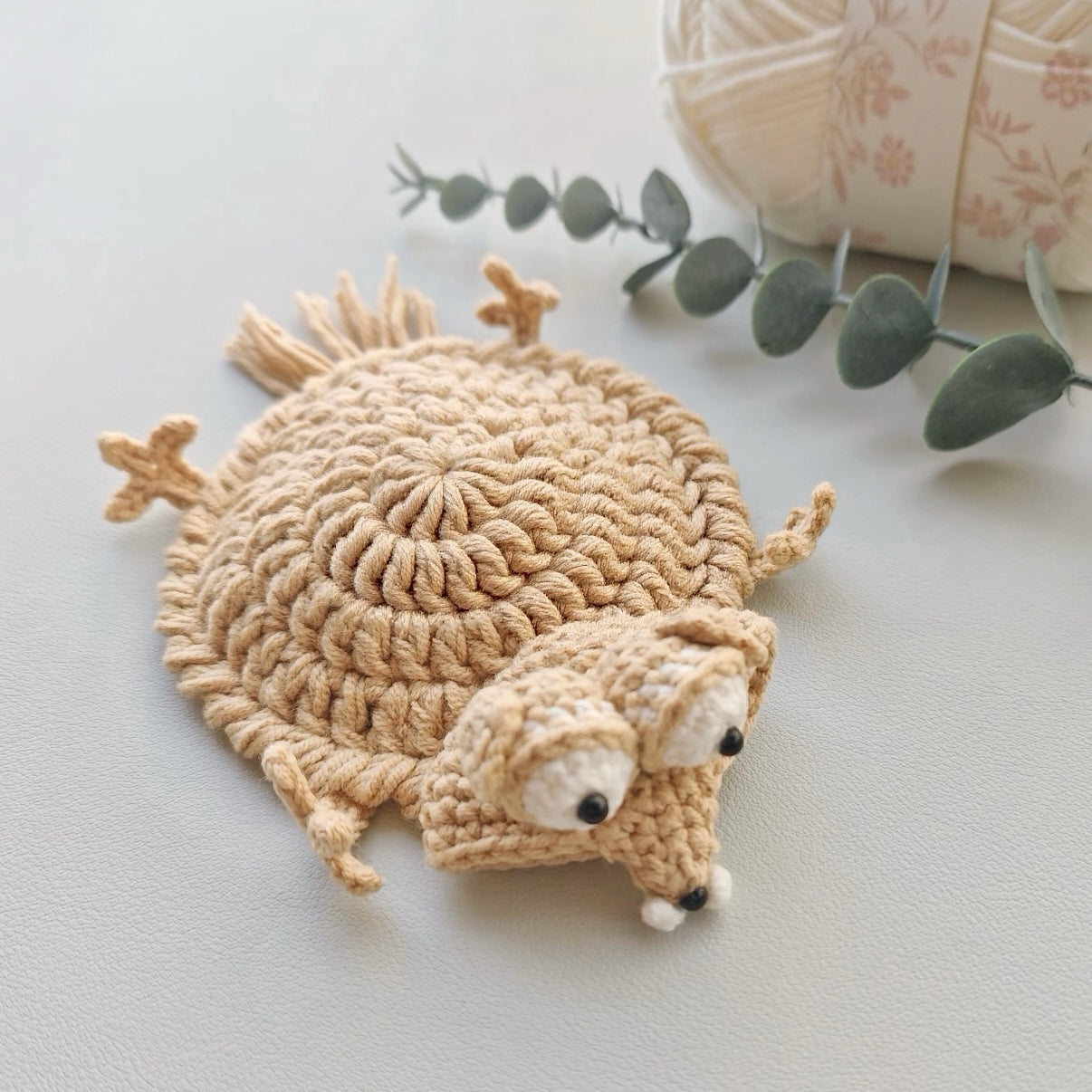 Funny Squirrel &Acorn Coaster Crochet  Pattern, Beginner Amigurumi Mug Rug (PDF Pattern w/Video)