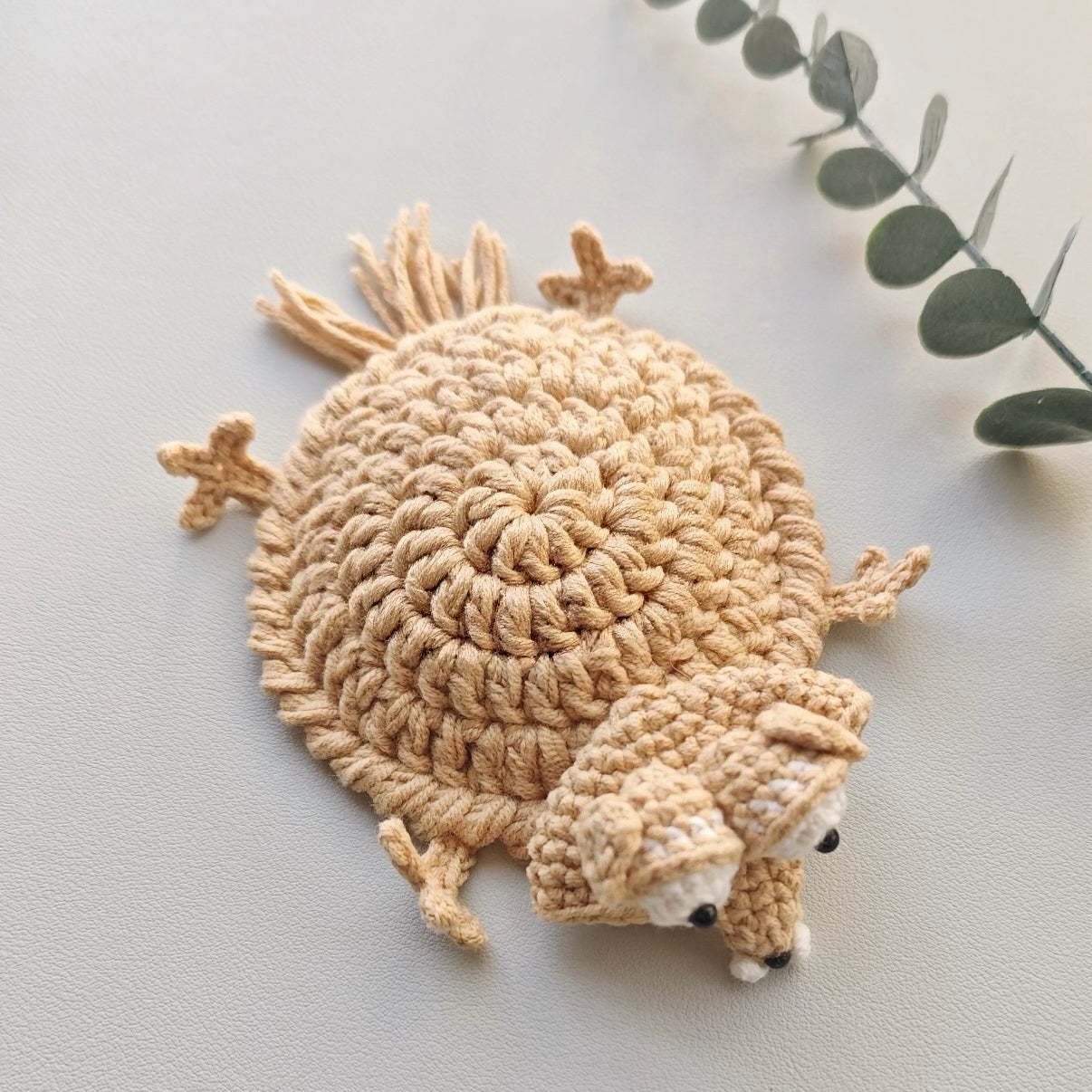 Funny Squirrel &Acorn Coaster Crochet  Pattern, Beginner Amigurumi Mug Rug (PDF Pattern w/Video)