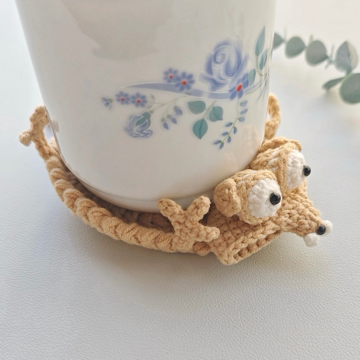 Funny Squirrel &Acorn Coaster Crochet  Pattern, Beginner Amigurumi Mug Rug (PDF Pattern w/Video)