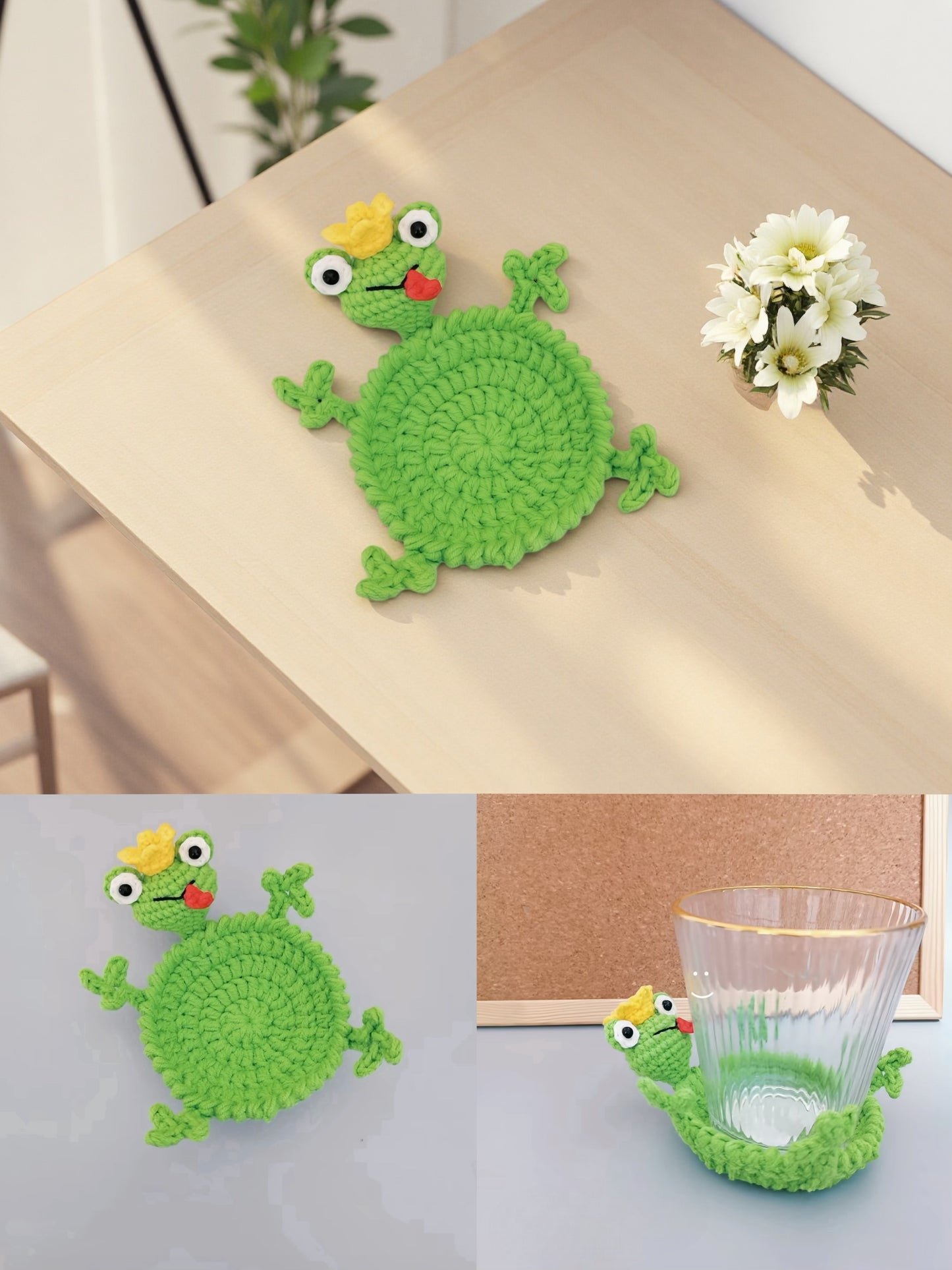 PDF+ Video 9-in-1 Animal Coaster Crochet  Pattern Set, Amigurumi Mug Rug, Funny Animal Crochet Coaster Pattern Bundle