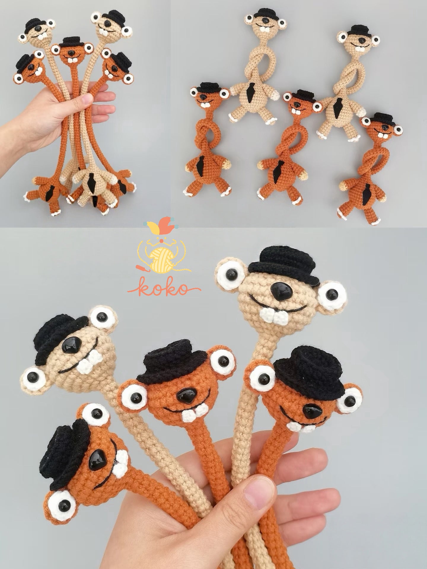 10 in 1 Long Neck Animal Charm Crochet Pattern | Amigurumi Keychain(PDF + VIDEO TUTORIAL)
