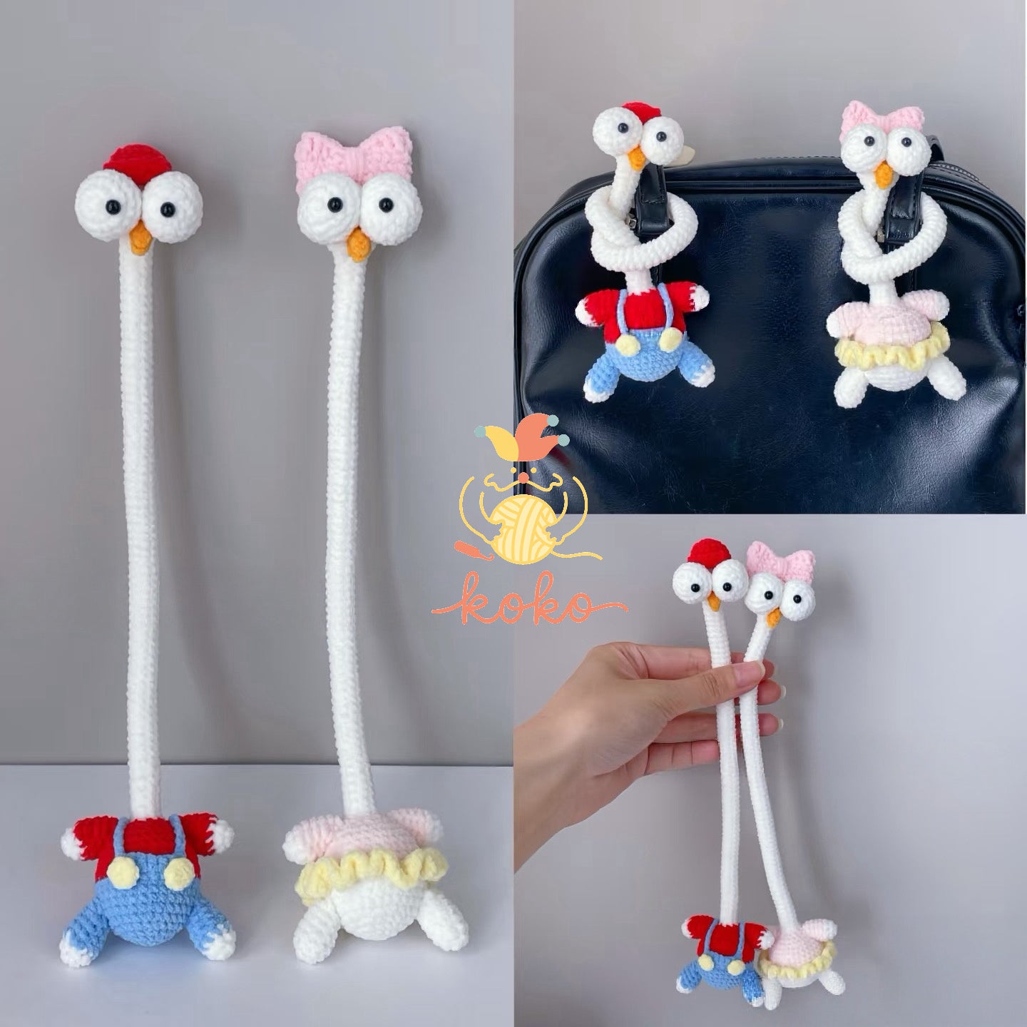 10 in 1 Long Neck Animal Charm Crochet Pattern | Amigurumi Keychain(PDF + VIDEO TUTORIAL)