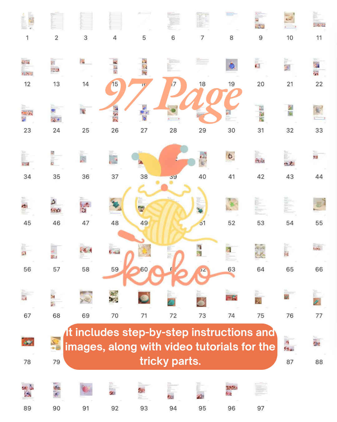 PDF+ Video 14-in-1 Animal Crochet Coaster Pattern Set, Amigurumi Mug Rug, Funny Animal Mug Rugs