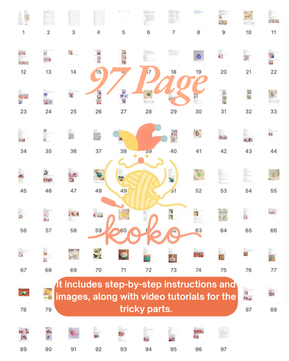 PDF+ Video 14-in-1 Animal Crochet Coaster Pattern Set, Amigurumi Mug Rug, Funny Animal Mug Rugs
