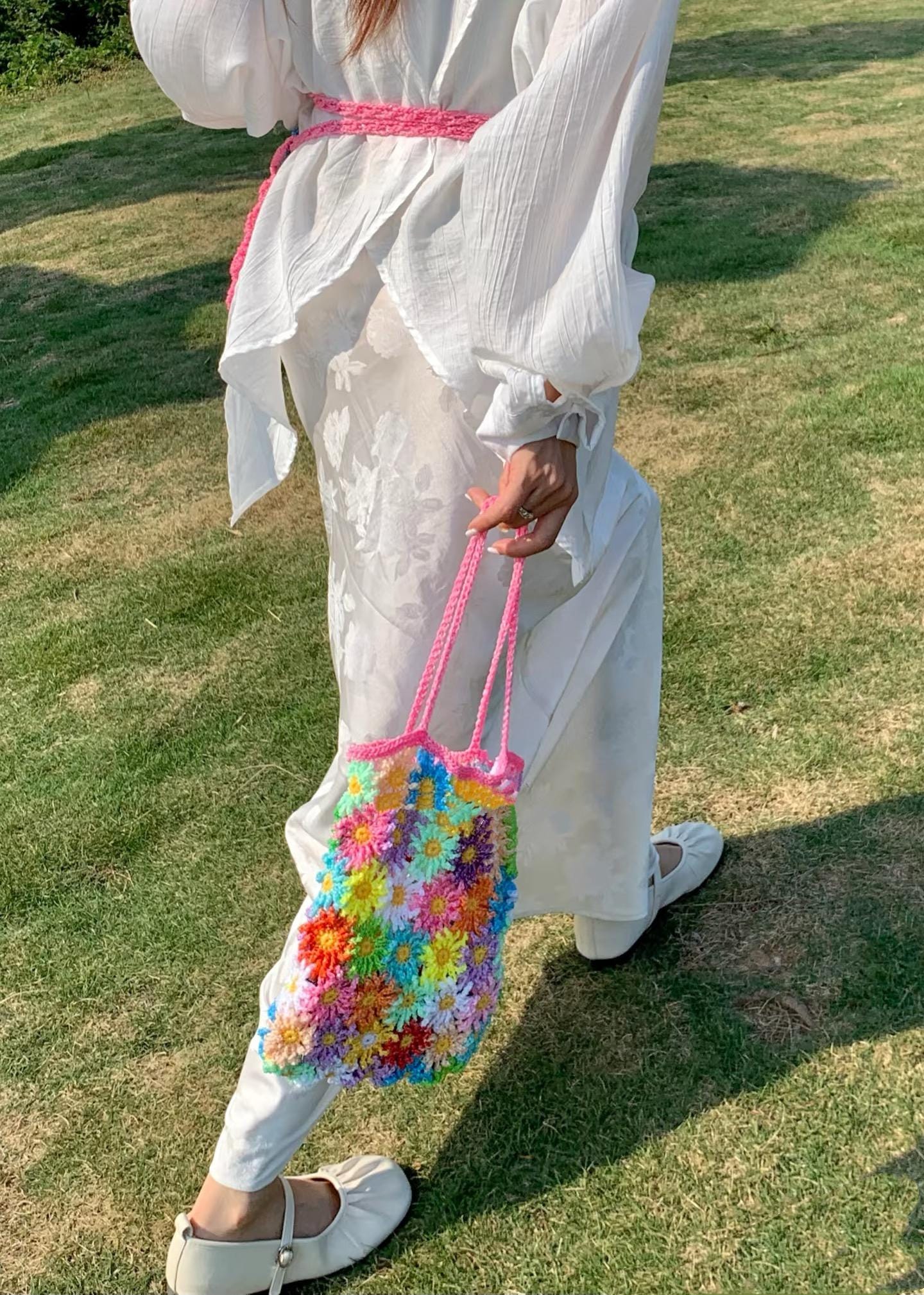Summer Flower Tote Bag Crochet Pattern, Sunflower Crochet Bag Pattern – Colorful Flower Tote PDF – Summer Boho Festival Purse DIY Pattern