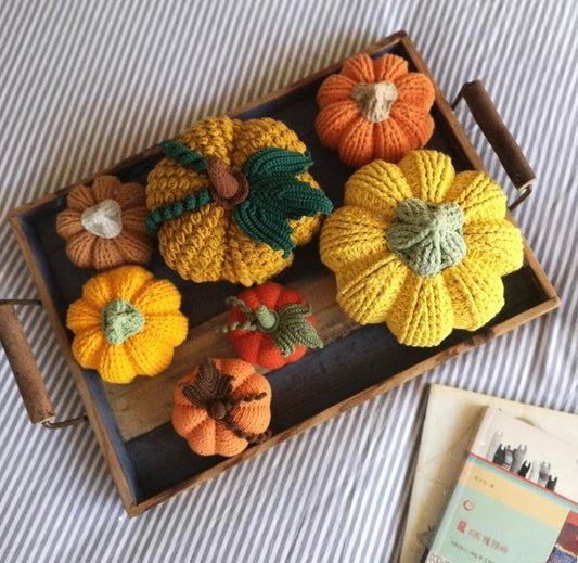 6 in 1 Crochet Pumpkin Pattern, Fall Farmhouse Decor and Halloween Pumpkin Ornament, Large Medium Small Sizes, PDF Download