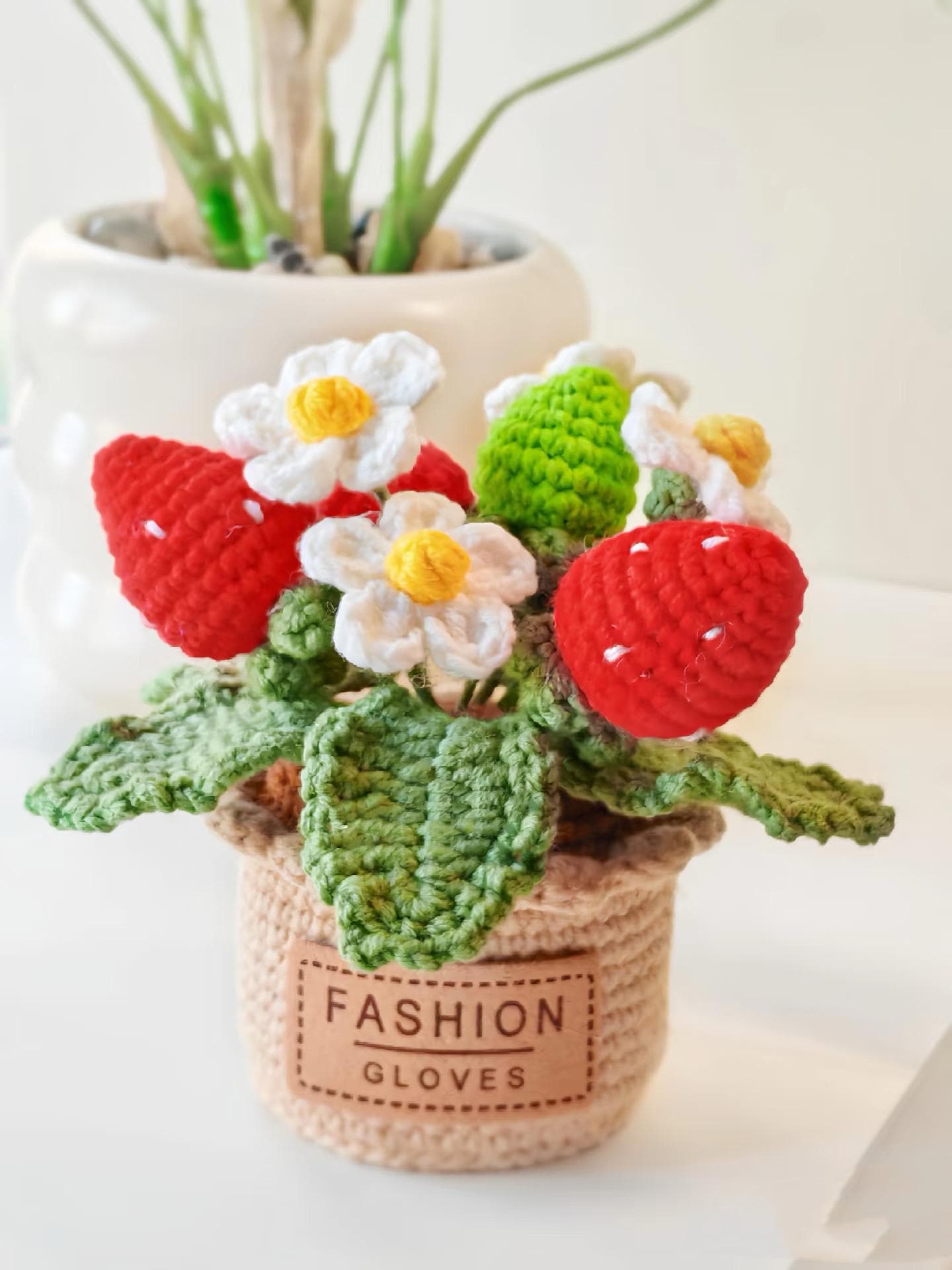 PDF Crochet Pattern, Strawberry Potted Plant Crochet Pattern