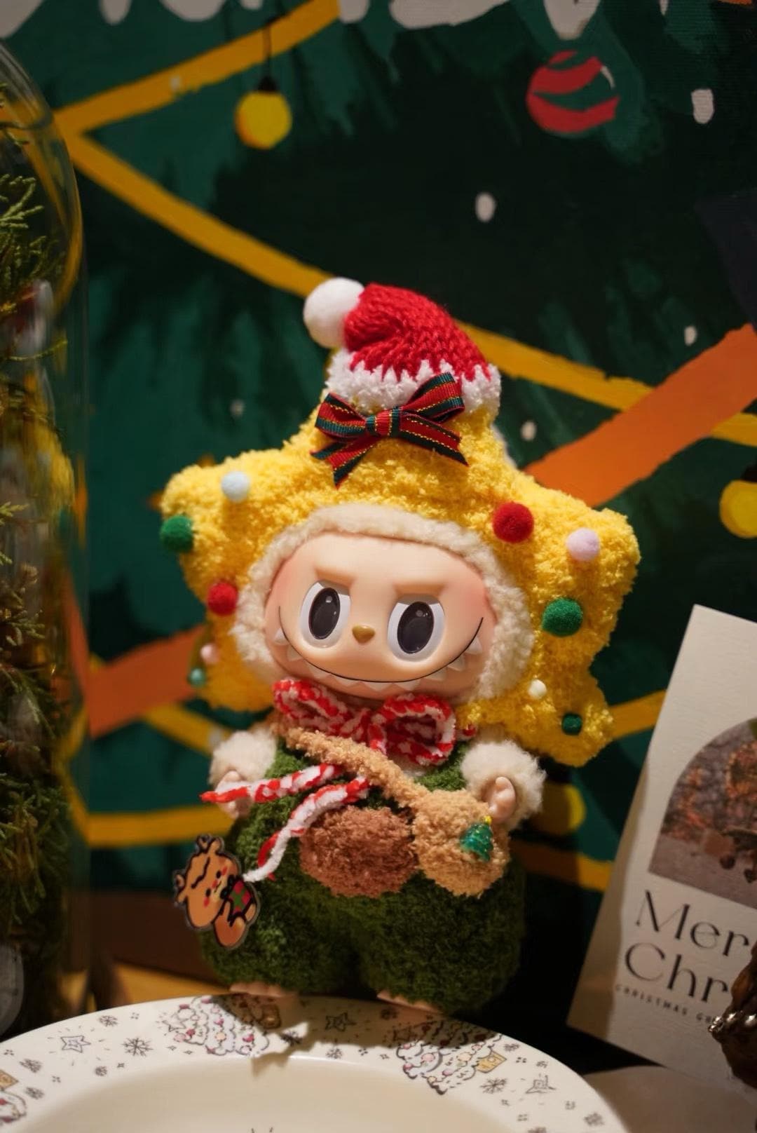 Labubu Christmas Star Crochet Outfit Pattern – Amigurumi Doll Costume PDF –Holiday Doll Outfit PDF, Plush Costume DIY for Labubu Fans