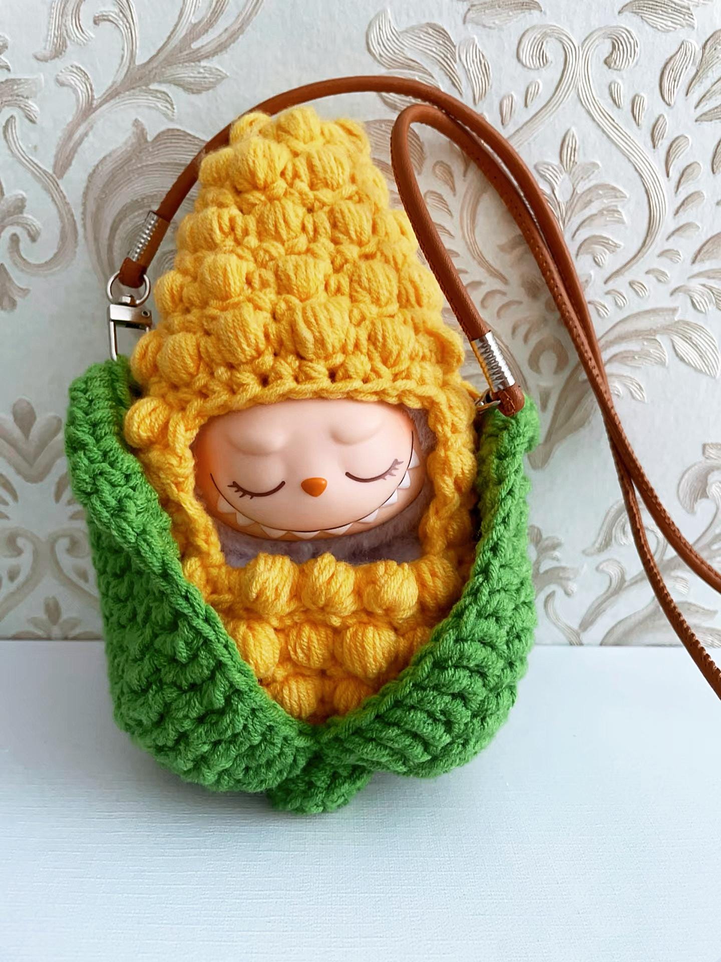 Corn Labubu Crochet Outfit PDF Pattern – Funny Food Costume Amigurumi Clothes, Labubu Doll Dress Gift Idea, Fits Labubu Gen 1/2/3