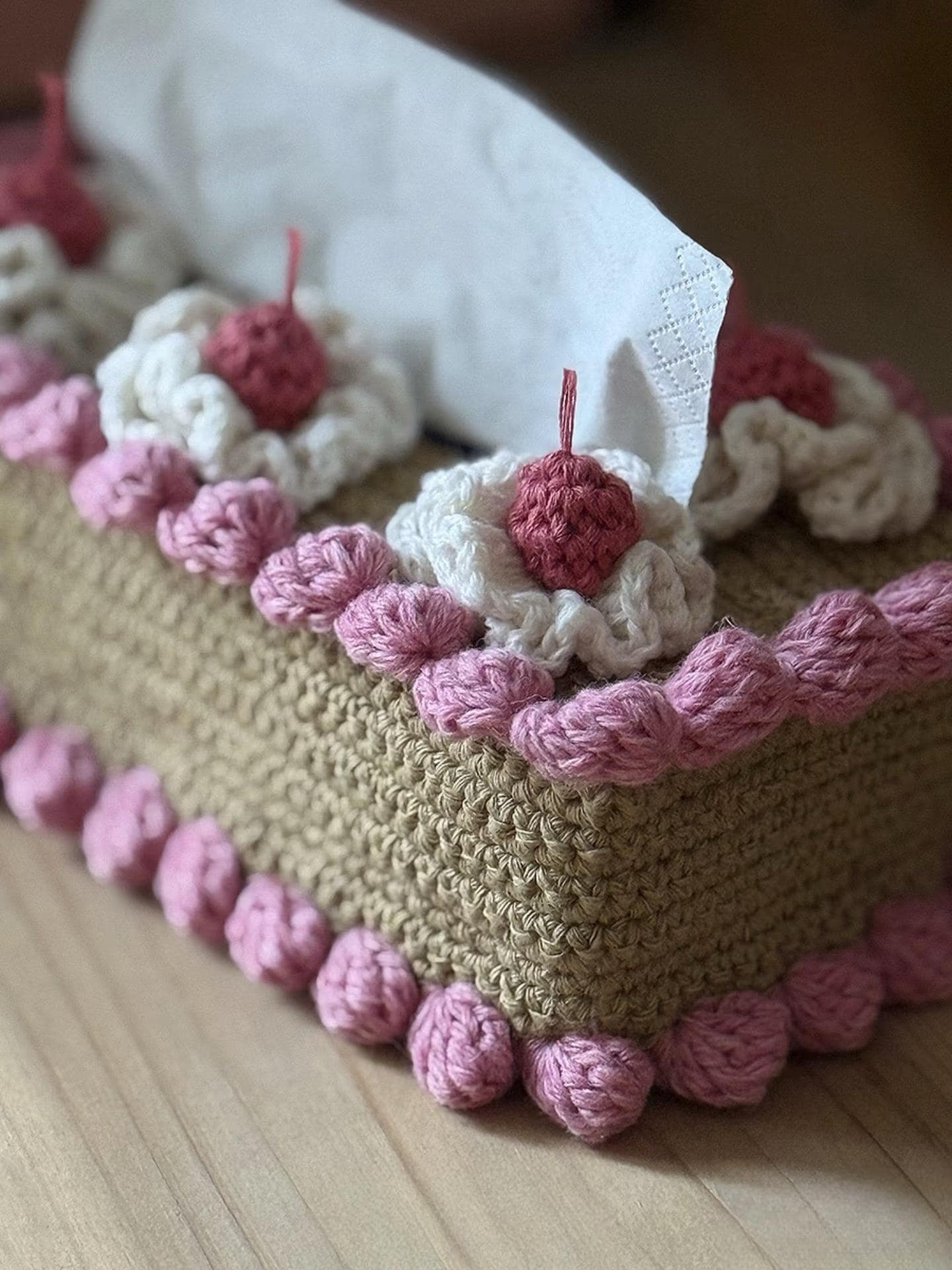 Crochet Pattern Amigurumi Strawberry Cake Tissue Box Cover