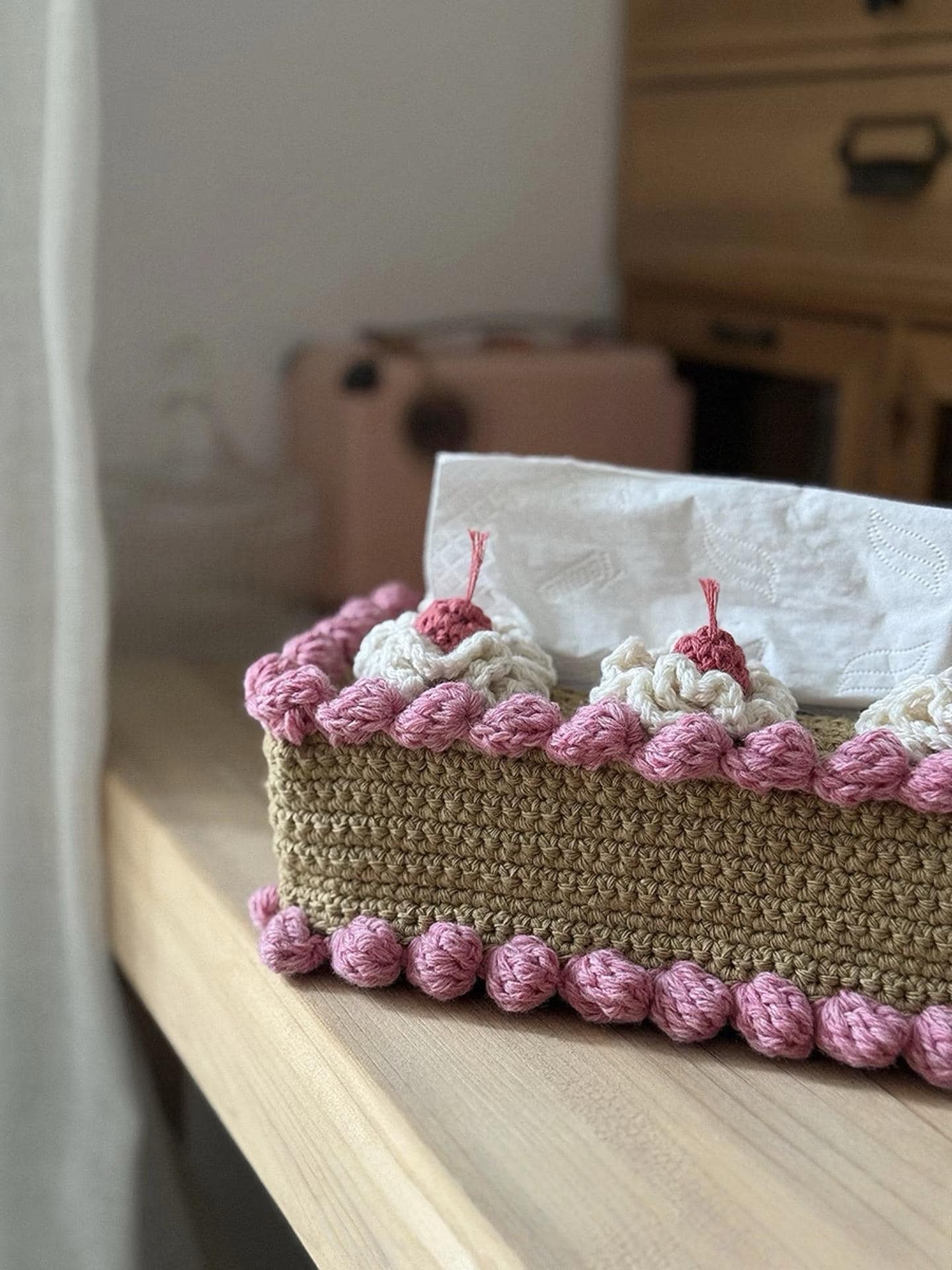 Crochet Pattern Amigurumi Strawberry Cake Tissue Box Cover