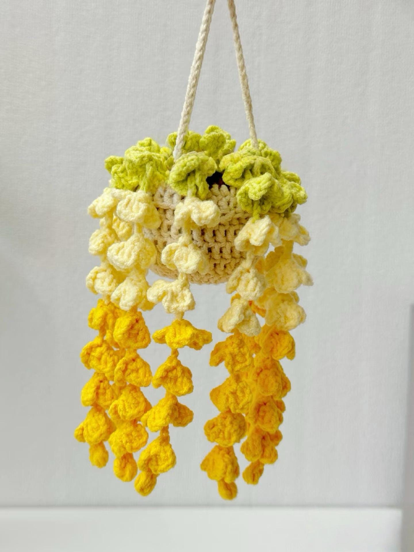 Wisteria Hanging Plant Crochet Pattern – Hanging Flower Basket PDF