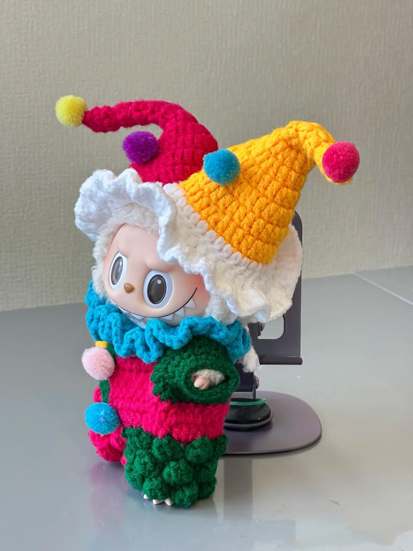 Labubu Clown Outfit Crochet Pattern - Circus Doll Clothes PDF, Colorful Plush Costume DIY for Labubu Fans, Fits Labubu Gen 1/2/3