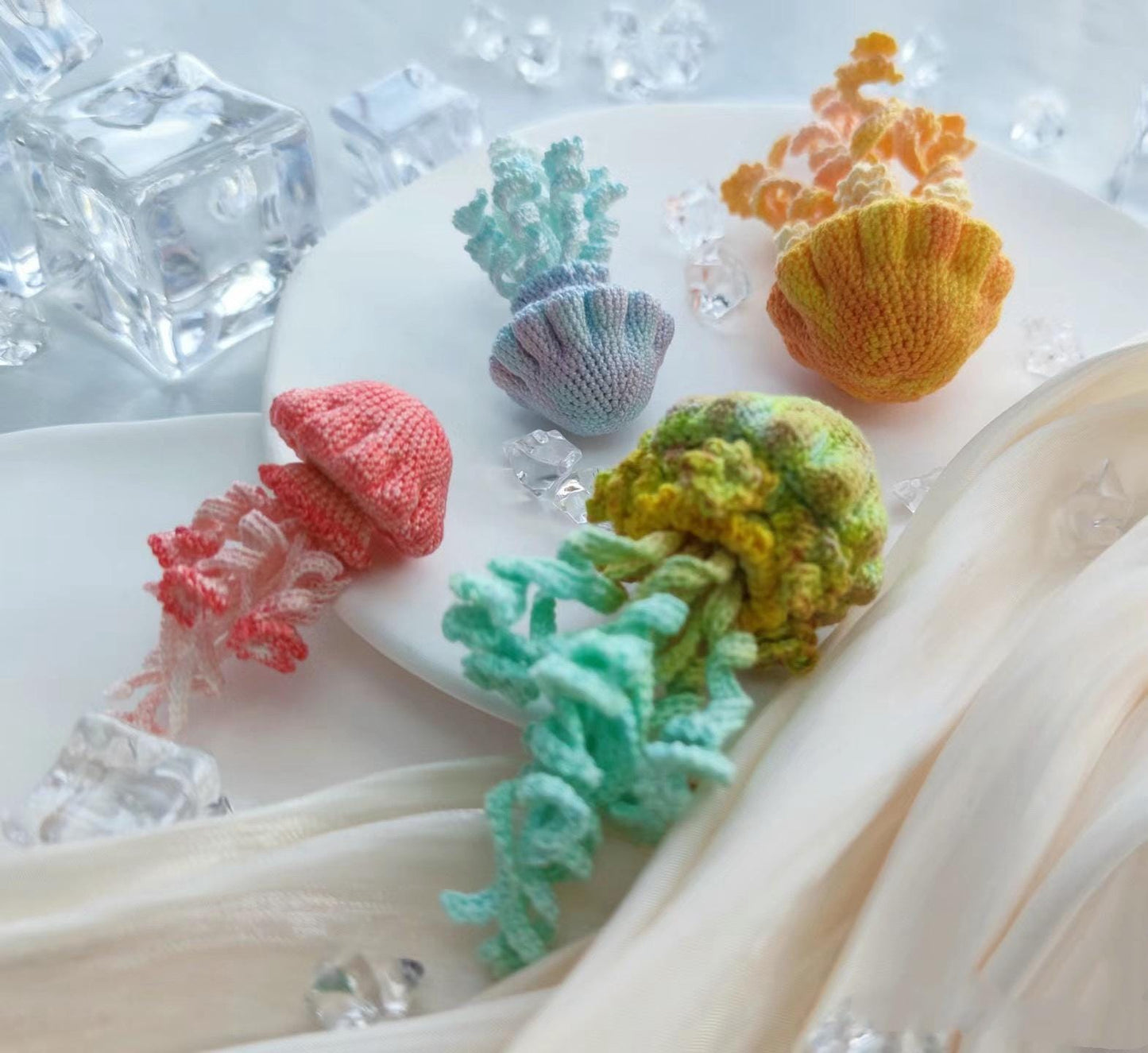 PDF+Video Jellyfish micro crochet Pattern, handmade for Christmas gifts