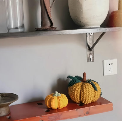 6 in 1 Crochet Pumpkin Pattern, Fall Farmhouse Decor and Halloween Pumpkin Ornament, Large Medium Small Sizes, PDF Download