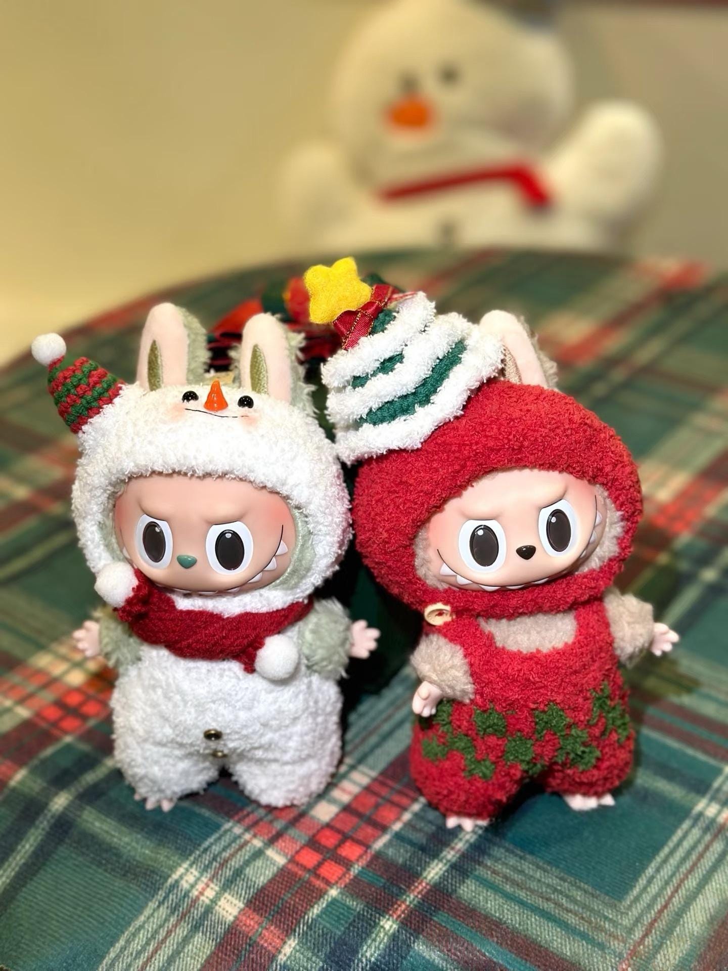 2in1 Labubu Christmas Outfit Crochet Pattern Collection – Snowman,  Christmas Tree Suit – Holiday  Gift , Fits Labubu Gen 1/2/3