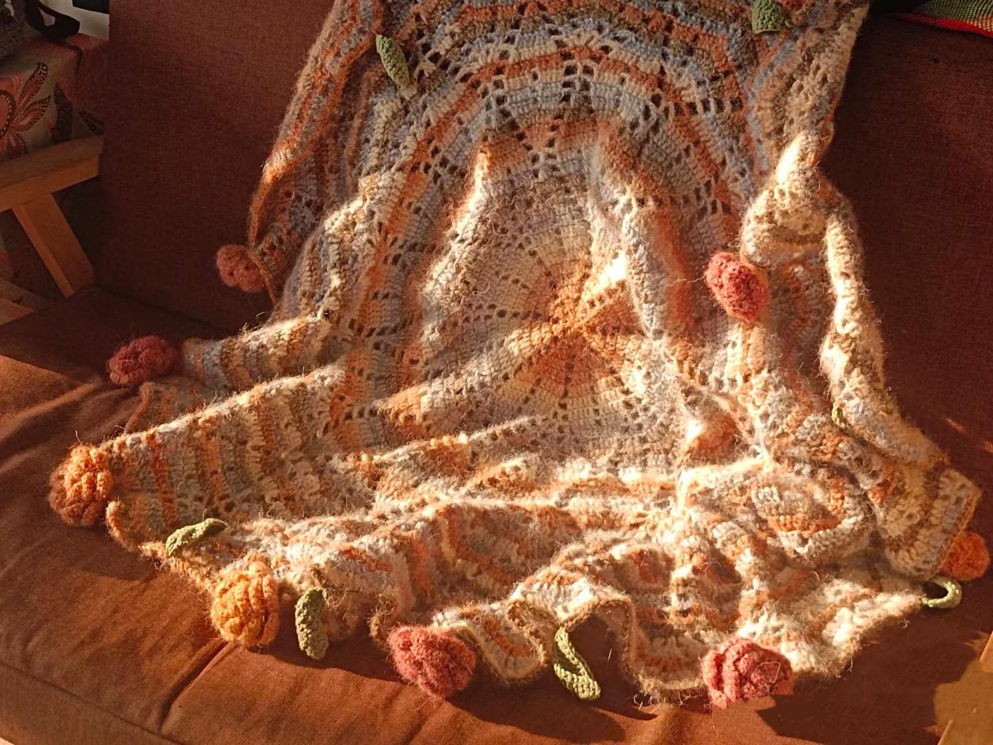 CROCHET PATTERN  -Rose Blanket Crochet Pattern, Flower Crochet, Handmade gift