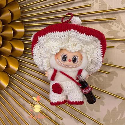 Labubu Mushroom Outfit Crochet Pattern - Circus Doll Clothes PDF, Kawaii Costume for Labubu Doll, Fits Labubu Gen 1/2/3