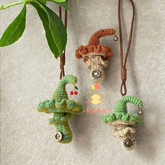 PDF Witch Hat Mushroom Crochet, Magic  mushrooms, Mushroom Crochet Pendant